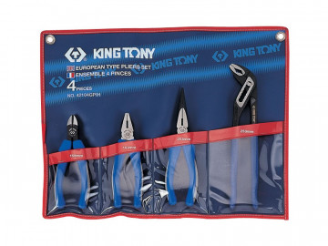 Набор пассатижей, плоскогубцев и бокорезов, 4 предмета KING TONY 42104GP01