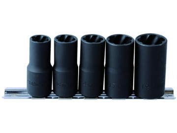Набор торцевых головок для поврежденных гаек и болтов, 12, 13, 14, 17, 19 мм, 5 предметов KING TONY 9TD035MR