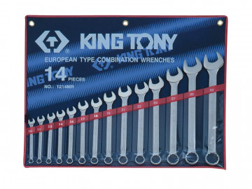 Набор комбинированных ключей, 10-32 мм, 14 предметов KING TONY 1214MR