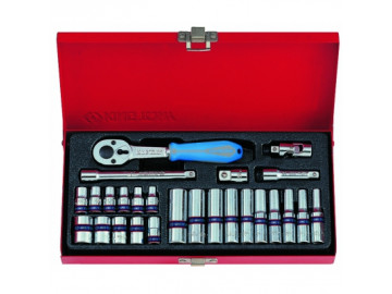 Набор торцевых головок с принадлежностями 1/4, шестигранные, 4-12 мм, 26 предметов KING TONY 2526MR