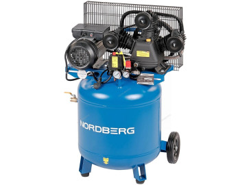 Компрессор вертикальный поршневой с ременной передачей 220В, ресив. 100л, 360л/мин NORDBERG NCEV100/360